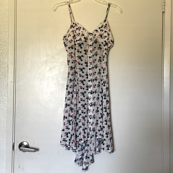 Women’s Forever 21 Floral Pink Flowers Button Summer Cami Mini Dress - size M - Picture 2 of 6